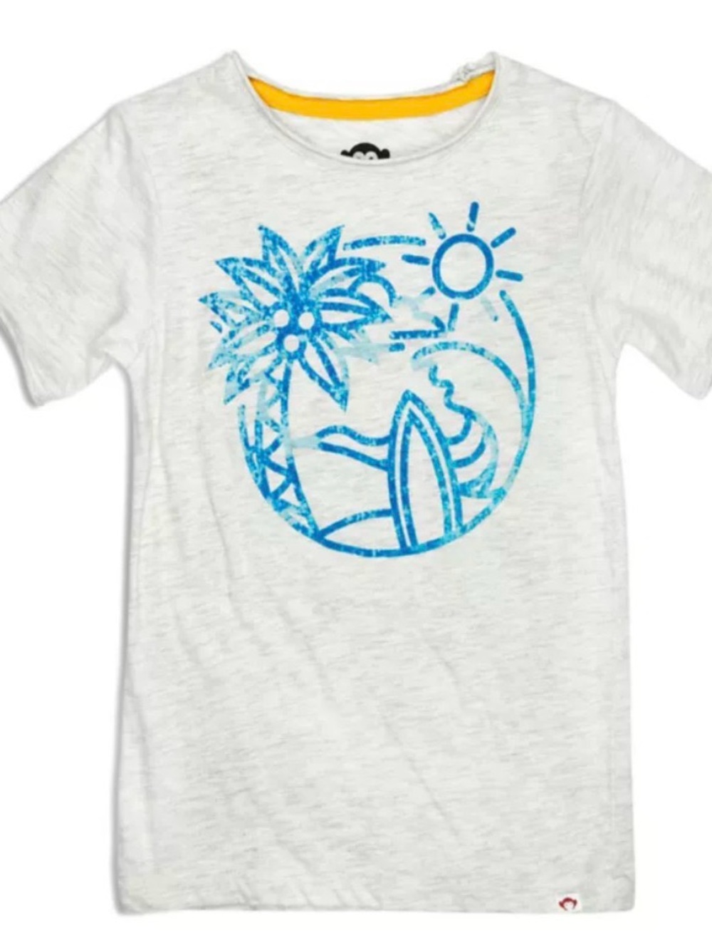 NWT Appaman Cream Tee with Blue Surf & Sun Graphic Youth Size 14